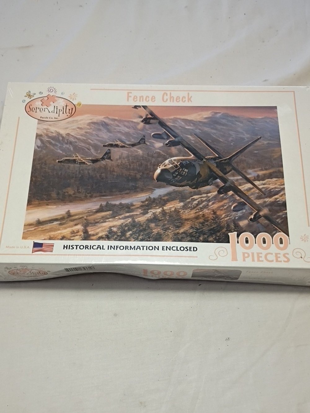 Sealed Serendipity Fence Check 1000-Piece Jigsaw Puzzle USA Made Damaged Box